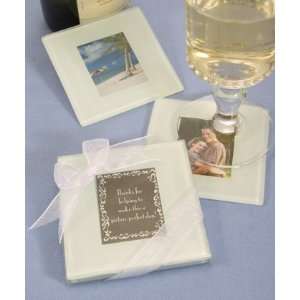  Sets Glass Photo Coasters For Wedding, Bridal Shower, Anniversaries 