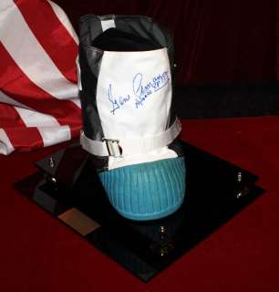 GENE CERNAN Signed MOON BOOT Autograph, Case, UACC, DVD, COA, NASA 