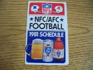 1981 NFC/AFC Football Pocket Schedule  