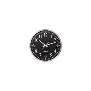   Analog Clock (battery), Silver 12 Hour Black Face
