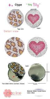 CUTE GORGEOUS SWAROVSKI ROUND COMPACT MIRROR Cubic Stone Bling Bling 