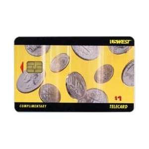  Collectible Phone Card $1. Falling Coins (Nickels, Dimes 