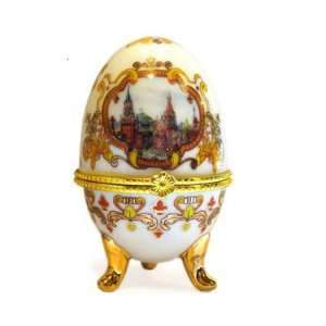 Faberge Porcelain Easter Egg/Jevelry Box St. Basils Cathedral 4 