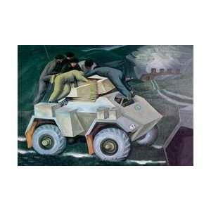  Armored Car in White 12x18 Giclee on canvas