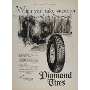   Rubber Car Tires Akron Ohio   Original Print Ad