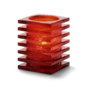  Stacked Square Lamp, Glass, Ruby Jewel