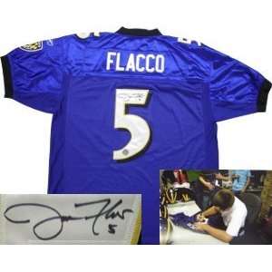 Joe Flacco signed Baltimore Ravens Authentic Purple Reebok Jerse 