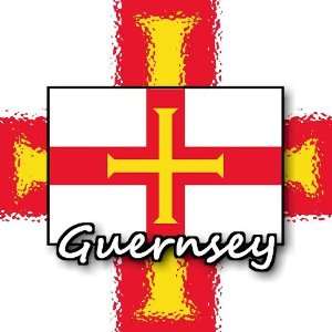    Pack of 12 6cm Square Stickers Flag Design Guernsey