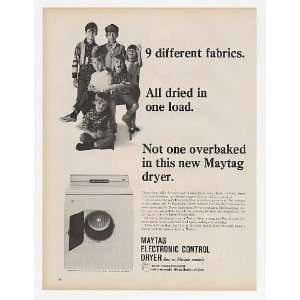  1965 Maytag Electronic Control Dryer 9 Fabrics Print Ad 