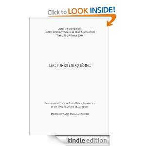 Lectures de Québec (Studi e ricerche) (French Edition) Jean Francois 