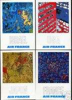 AIR FRANCE ~Rare Set~ 16 RAYMOND PAGÈS Artist Postcards  