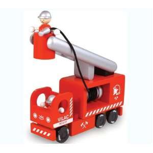  Vilac Wooden Fire Engine Toy, Pollock Red Baby