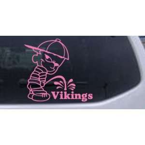 Pee On Vikings Car Window Wall Laptop Decal Sticker    Pink 16in X 14 
