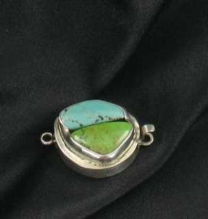 STONE TURQUOISE FREE FORM STERLING CLASP~  