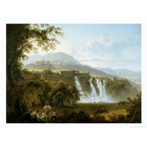 View of the Villa of Marcenas and Falls of Anio Giclee Poster Print by 