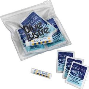Adios   5   Hand sanitizer kit. Clear zip bag with 3 sanitizer packets 