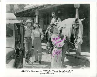 Marie Harmon Cowboy Western Star Signed Autograph With Roy Rogers 