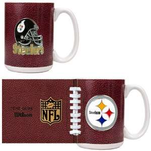   Steelers NFL 2pc GameBall Coffee Mug Set   Primary Logo & Helmet Logo
