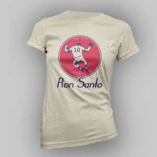 Ron Santo Vintage/Retro Womens Chicago Cubs T Shirt  