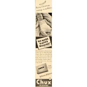  1936 Ad Chux Disposable Diapers Johnson & Johnson Baby 
