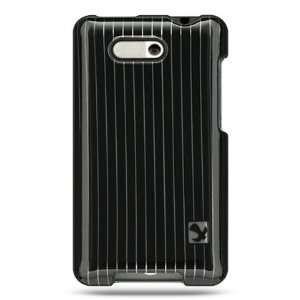 BLACK SILVER VERTICAL STRIPES + LCD SCREEN PROTECTOR + CAR CHARGER for 