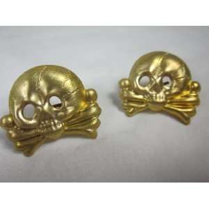  WWII Nazi SS German gold Totenkopf skull tab badge medal x 