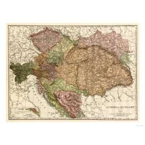  Austria Hungary   Panoramic Map Giclee Poster Print, 12x9 