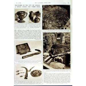  1949 ARCHAEOLOGY ROMAN MOSAIC ENGLAND EXCAVATIONS