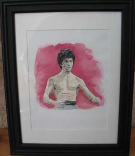 Bruce Lee, Original Artwork by Angie Villegas, Framed  