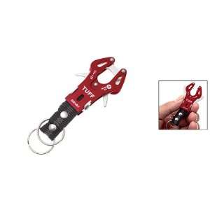   Portable Metal Carabiner Hook Holder Red w Key Ring