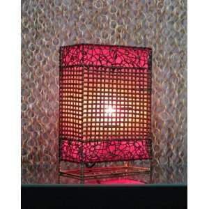  Red Medina Bamboo Table lamp by House of Asia