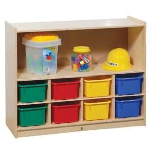 Shelf Storage with 8 Short Cubbies (Clear Short Plastic Trays Included 