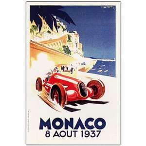  Best Quality Monaco 8 Aout 1937, by George Ham 24x32 