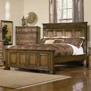  Wildon Home Madison Panel Bed in Warm Brown Oak