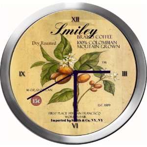  SMILEY 14 Inch Coffee Metal Clock Quartz Movement Kitchen 