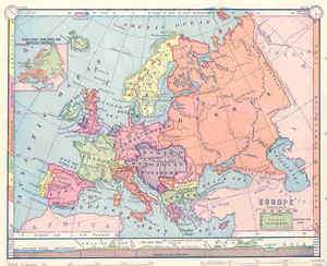 EUROPE The whole Continent. Antique Map. Barnes.1885  