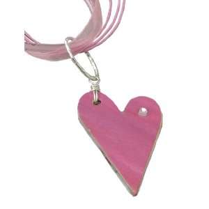  Pink Recycled Mail Pendant 