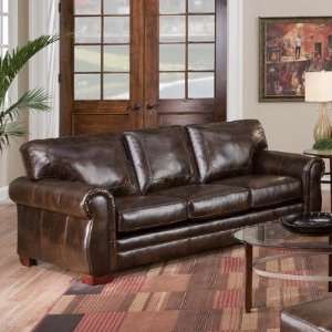 Simmons Upholstery 8369 QUEEN SLEEPER SAVANNAH TOBACCO BONDED LEATHER 