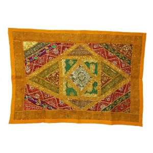   Zari Beads & Old Sari Patch Work Size 57 X 39 Inches