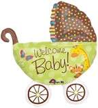 WELCOME BABY SHOWER party supplies BUGGY CARRIAGE balloon decoration 