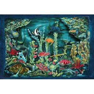  Tranquil Waters Undersea Panel Aqua Fabric By The Panel 