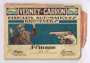 FRENCH CATALOG PISTOLS REVOLVERS 1925 VERNEY CARRON  