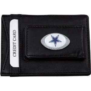   Cowboys Black Leather Card Holder & Money Clip