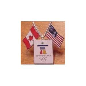  2010 VANCOUVER OLYMPICS PINS CANADA UNITED STATES CROSSED 