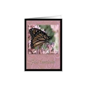 Feliz Cumpleaños, Happy Birthday in Spanish, Beautiful Butterfly Card