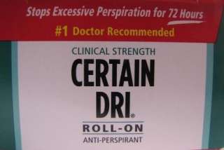 YOU WILL RECEIVE 1 Bottle of Clinical Strength Certain Dri Roll On 