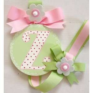   painted round wall letter hair bow holder   pixie dot