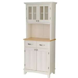  Gridley White Buffet & Cabinet Hutch w/wood Top