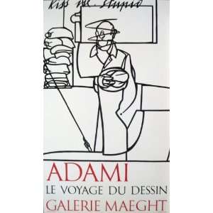  Le Voyage du dessin Lithograph by Valerio Adami. size 