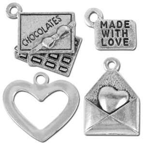  Valentines Day Pewter Charm Set Arts, Crafts & Sewing